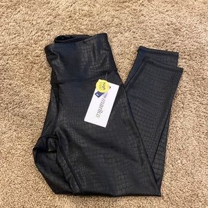 NWT Black Marika Crocodile leggings